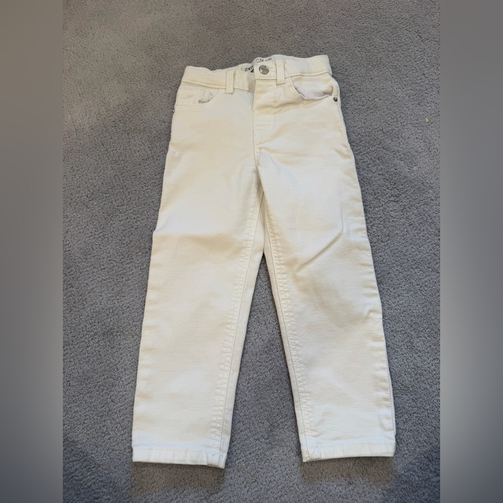 Zara Kids White Straight Jeans